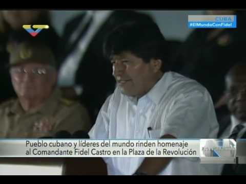 Discurso de Evo Morales en La Habana, homenaje a Fidel Castro tras su fallecimiento