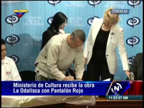 Ministerio Público entrega la Odalisca con Pantalón Rojo al Ministerio de la Cultura