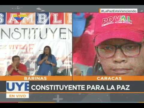 Delcy Rodríguez y Adán Chávez en el Museo de los Llanos, Barinas, sobre la Constituyente