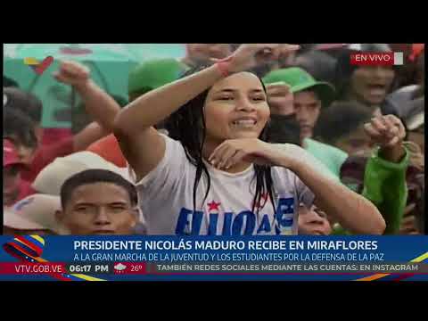 Maduro recibe marcha de la Juventud en Miraflores y pide desinstalar Whatsapp