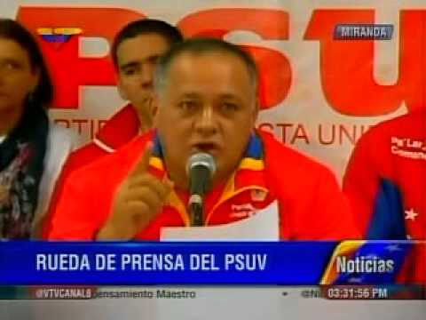 Rueda de prensa del PSUV presidida por Diosdado Cabello este 28 de octubre de 2013