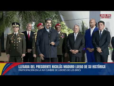 Maduro retorna a Venezuela luego de asistir a Cumbre BRICS en Kazán, Rusia