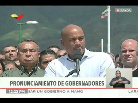 Héctor Rodríguez lee comunicado de 19 gobernadores en apoyo a Maduro y contra la violencia