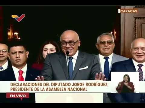 Rueda de prensa de Jorge Rodríguez tras ser reelegido como presidente de la Asamblea Nacional