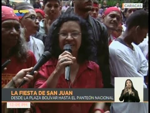 Ministra de Cultura Alejandrina Reyes en fiestas de San Juan