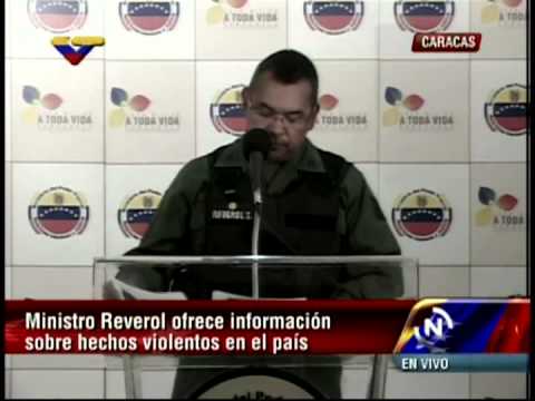 Rueda de prensa de Nestor Reverol, Ministro de Relaciones Interiores, sobre hechos violentos