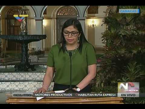 Canciller venezolana Delcy Rodríguez sobre supuestas tropas de su país en territorio colombiano