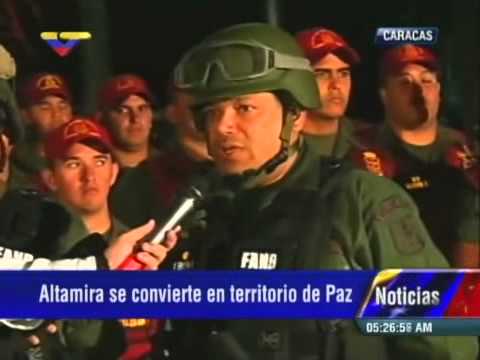 Gobierno toma militarmente plaza Altamira y municipio Chacao para devolver la paz