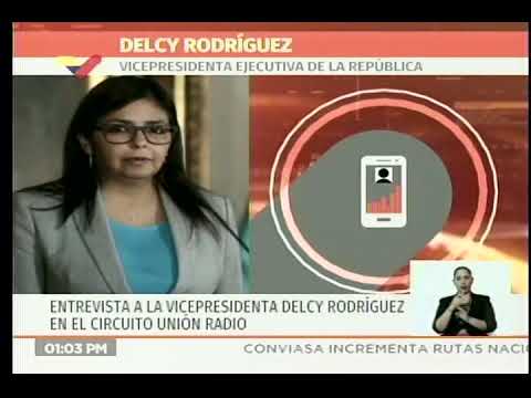 Delcy Rodríguez entrevistada en Unión Radio: amenazas de bloqueo naval contra Venezuela