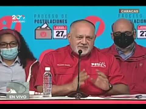 Diosdado Cabello, rueda de prensa del PSUV con primeros resultados de postulaciones, 1 julio 2021