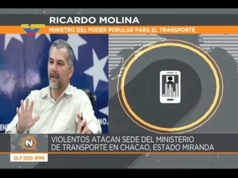 Ricardo Molina denuncia ataque al Ministerio de Transporte y destrucción de 3 camiones