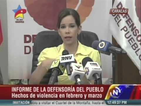 Rueda de prensa COMPLETA de Defensora del Pueblo venezolana, Gabriela Ramírez, 8/03/2014