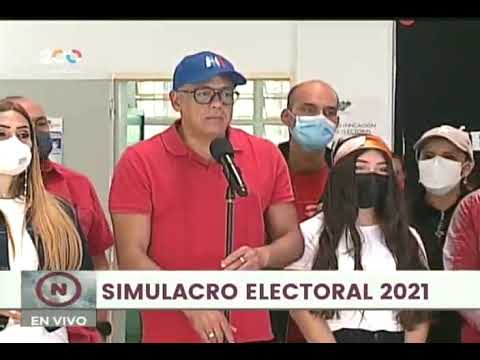 Jorge Rodríguez, declaraciones este 10 de octubre de 2021 durante simulacro electoral