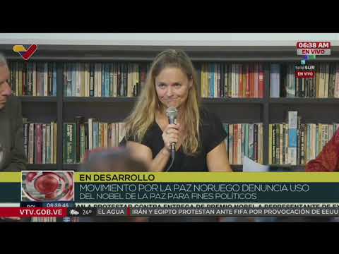 Movimiento Noruego por la Paz rechaza entrega del premio Nobel a María Corina Machado