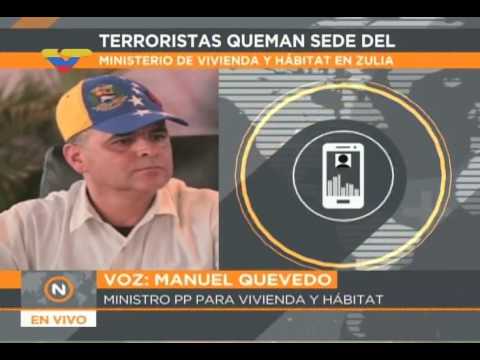 Ministro Manuel Quevedo denuncia ataque a Ministerio Vivienda en Maracaibo