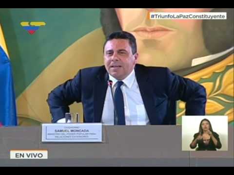 Canciller venezolano Samuel Moncada sobre &quot;plebiscito&quot; opositor 16-J y cobertura de los medios