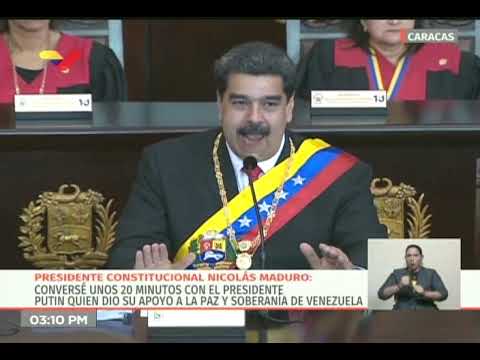 Maduro recibe llamada de Vladimir Putin apoyándolo ante autoproclamación de Juan Guaidó
