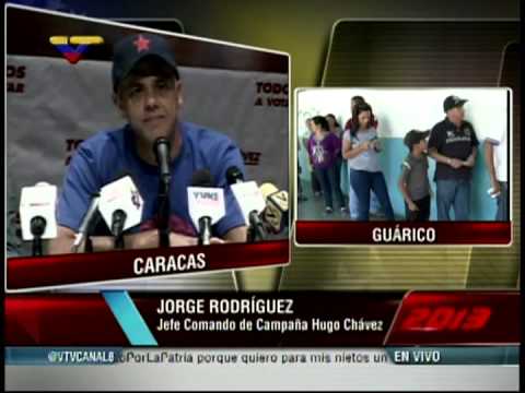Jorge Rodríguez, jefe del Comando Hugo Chávez, rueda de prensa 14 de abril 11:50 am