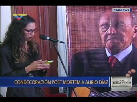 Condecoracion Post Mortem a Alirio Díaz y discursos de su hija y su nieta