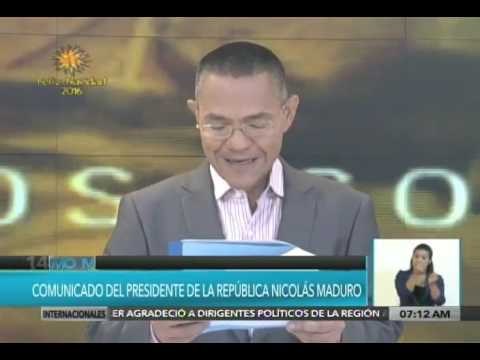 Comunicado del Pdte Maduro leído por Ernesto Villegas sobre medidas para defender el Bolívar