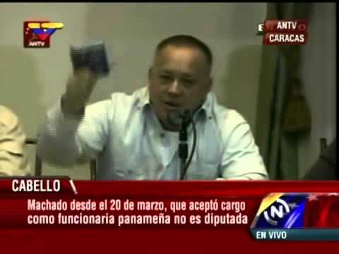 Rueda de prensa de Diosdado Cabello anunciando que María Corina Machado ya no es diputada