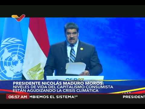 Maduro en la COP27 (Conferencia de Cambio Climático), discurso completo, martes 8 noviembre 2022