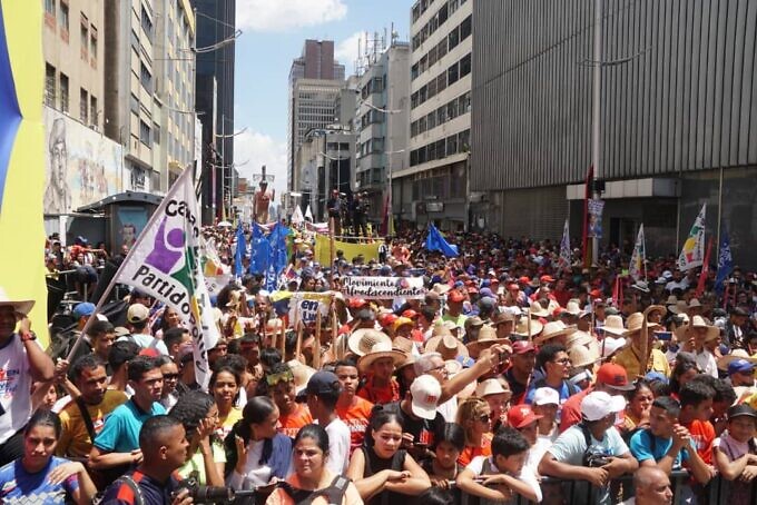 Venezuelan indigenous peoples march in Caracas. Photo: X/NicolasMaduro.