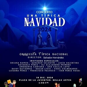 Orquesta Típica Nacional realizará concierto de navidad en la Plaza de la Juventud