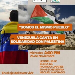 Canto en solidaridad con Palestina este miércoles en el Eje del Vivir Bien
