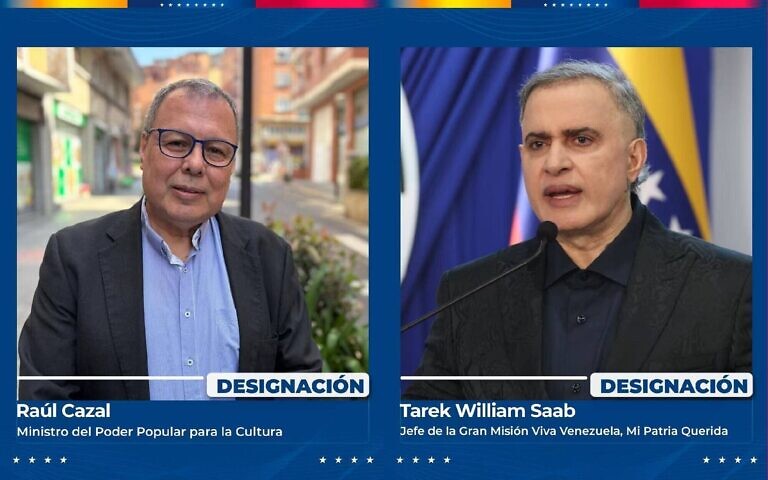 Designado Raúl Cazal como nuevo ministro para la Cultura y Tarek William Saab en la Gran Misión Viva Venezuela Mi Patria Querida
