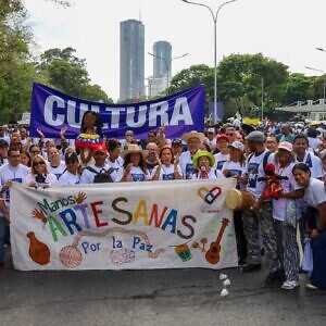 Cultoras y cultores de Caracas participaron en peregrinación contra las sanciones