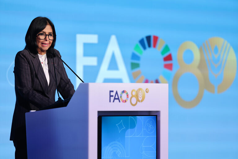Discurso de Delcy Rodríguez desde la FAO: Anuncia el Plan “Venezuela Alimenta” para erradicar el hambre